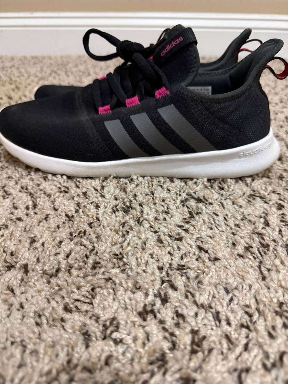 adidas Black Sneakers with Pink Accents and White Soles - Picture 4 of 4